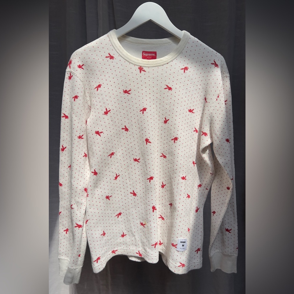 Supreme Playboy Cream and Red Sweater
